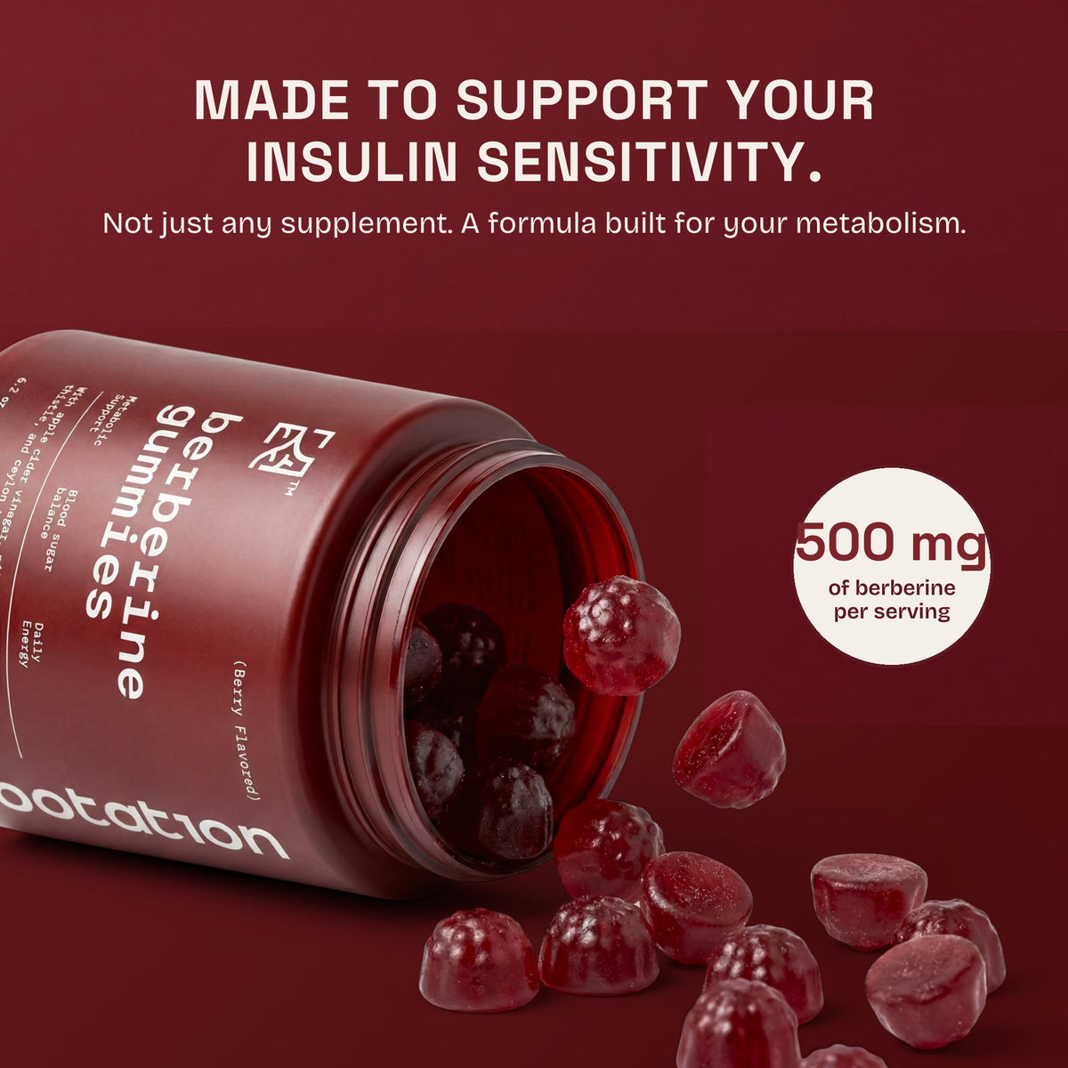 Made to support your insulin sensitivity: 500 mg of berberine per serving
